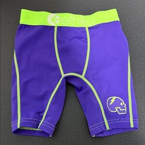 Ethika Vibrant Purple with Neon Green Trim Shorts